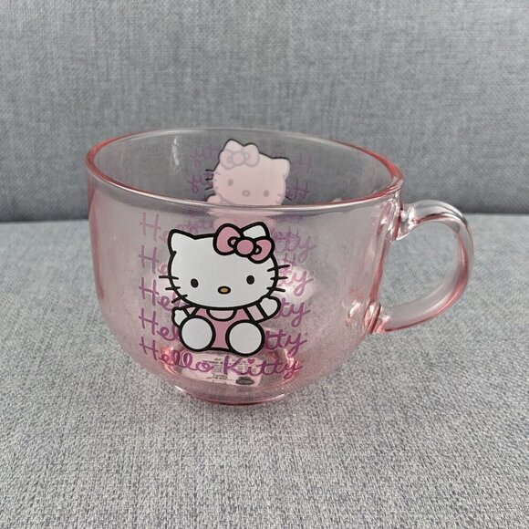 Hello Kitty Glass Tea Cup Mug 16oz - Picture 1 of 5